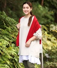 OLKLS22079 eur3(エウルキューブ) 【大きいサイズ】異素材パフスリーブトップス ライトグレー(91)