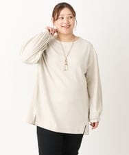 OLKLS22079 eur3(エウルキューブ) 【大きいサイズ】異素材パフスリーブトップス ライトグレー(91)