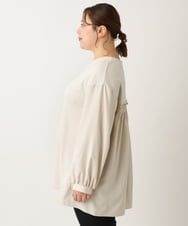 OLKLS22079 eur3(エウルキューブ) 【大きいサイズ】異素材パフスリーブトップス ライトグレー(91)