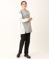 OLKLS22079 eur3(エウルキューブ) 【大きいサイズ】異素材パフスリーブトップス グレー(92)