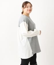 OLKLS22079 eur3(エウルキューブ) 【大きいサイズ】異素材パフスリーブトップス グレー(92)