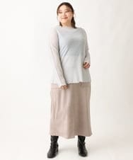 OLKLS31059 eur3(エウルキューブ) 【大きいサイズ】プチハイネックラメカットソー シルバー(96)