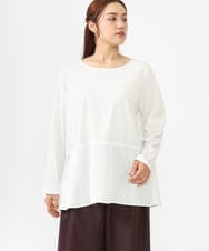OLKLV11079 eur3(エウルキューブ) 【大きいサイズ】ペプラムトップス ホワイト(90)