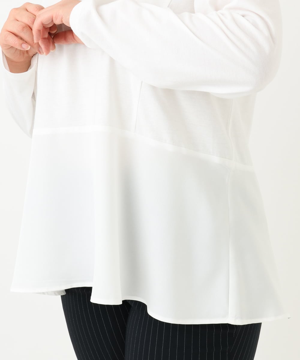 OLKLV11079 eur3(エウルキューブ) 【大きいサイズ】ペプラムトップス ホワイト(90)
