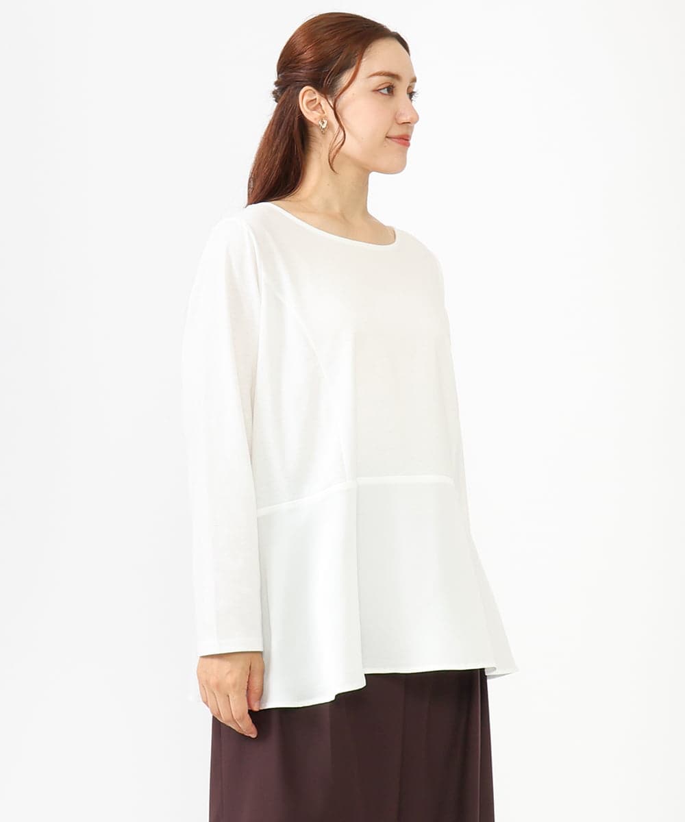 OLKLV11079 eur3(エウルキューブ) 【大きいサイズ】ペプラムトップス ホワイト(90)