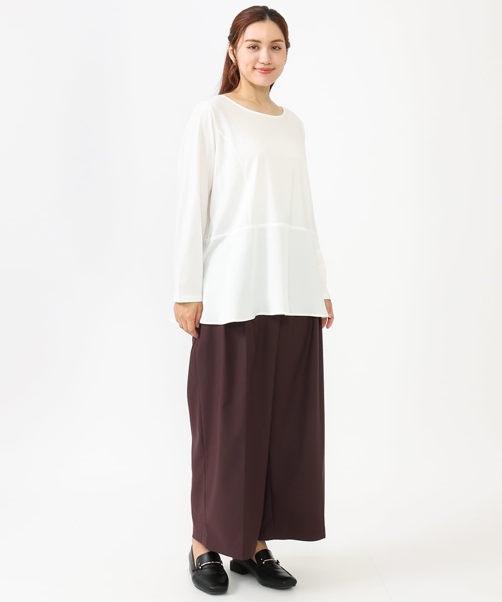 OLKLV11079 eur3(エウルキューブ) 【大きいサイズ】ペプラムトップス ホワイト(90)