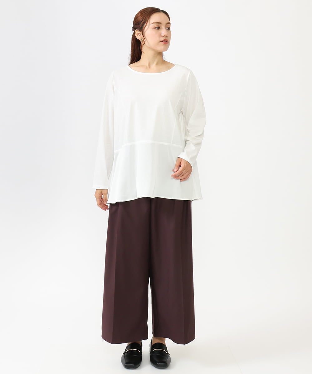 OLKLV11079 eur3(エウルキューブ) 【大きいサイズ】ペプラムトップス ホワイト(90)