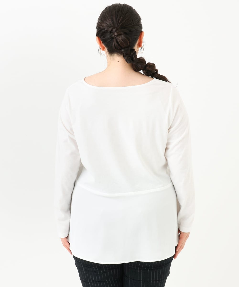 OLKLV11079 eur3(エウルキューブ) 【大きいサイズ】ペプラムトップス ホワイト(90)