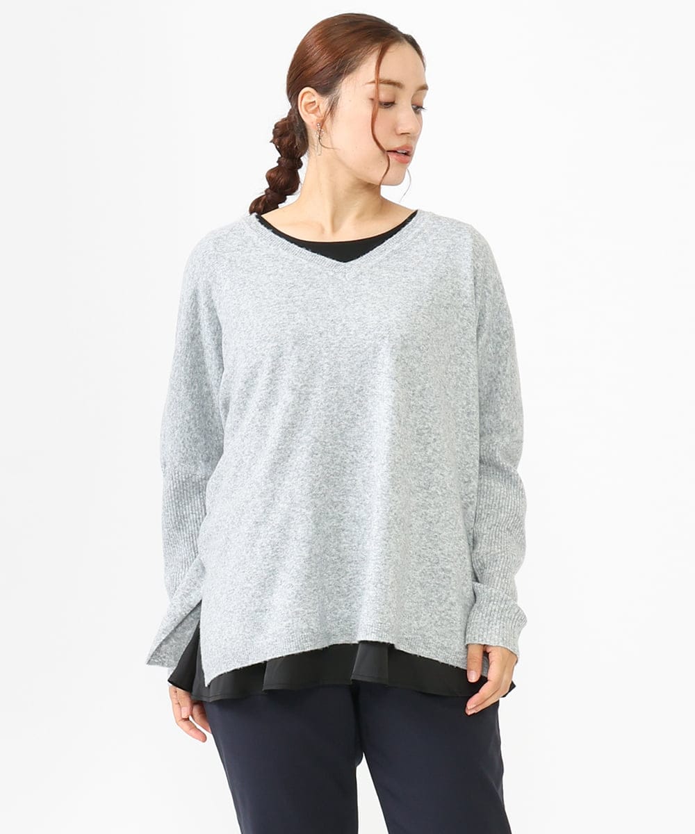 OLKLV11079 eur3(エウルキューブ) 【大きいサイズ】ペプラムトップス ブラック(94)