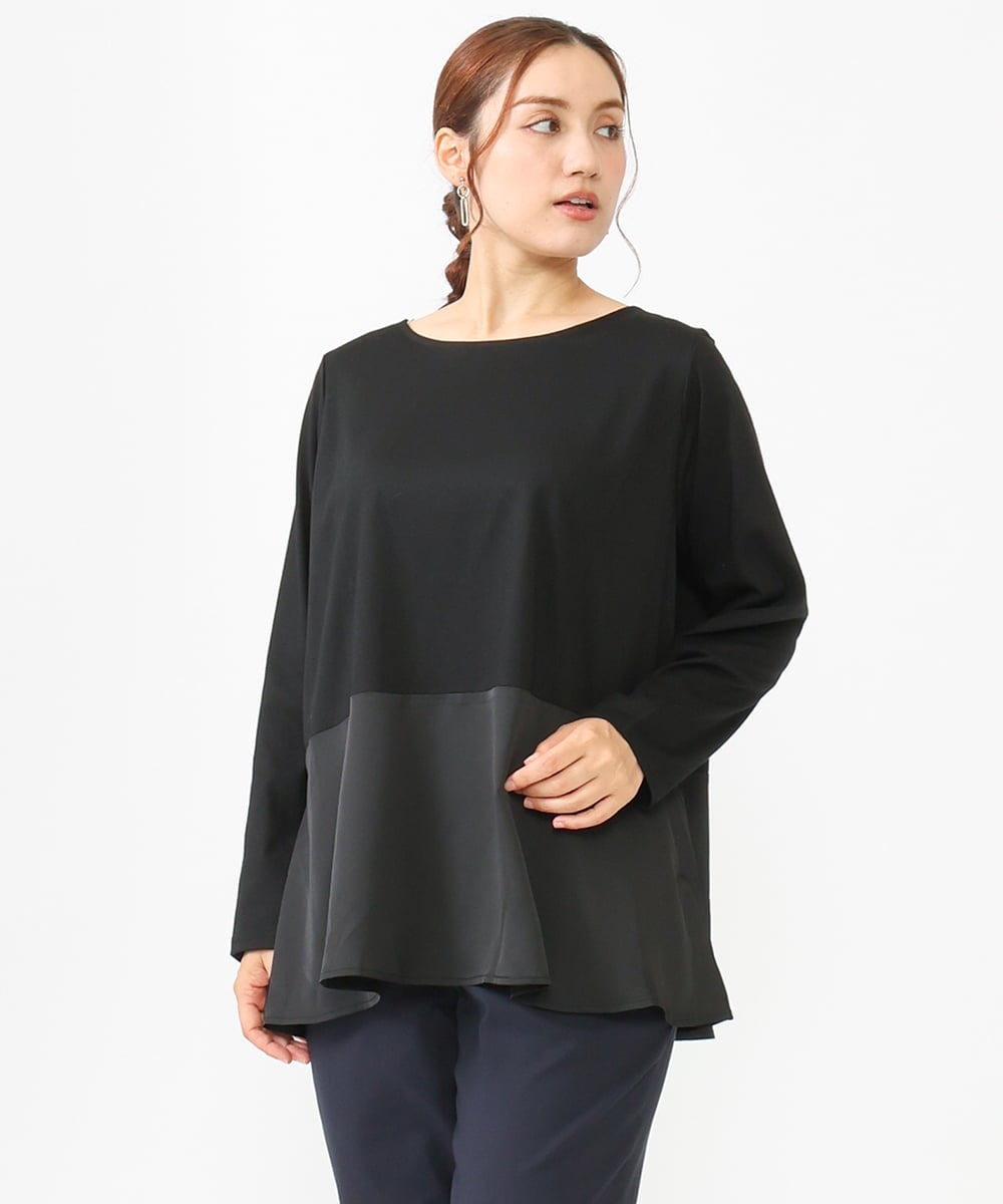 OLKLV11079 eur3(エウルキューブ) 【大きいサイズ】ペプラムトップス ブラック(94)