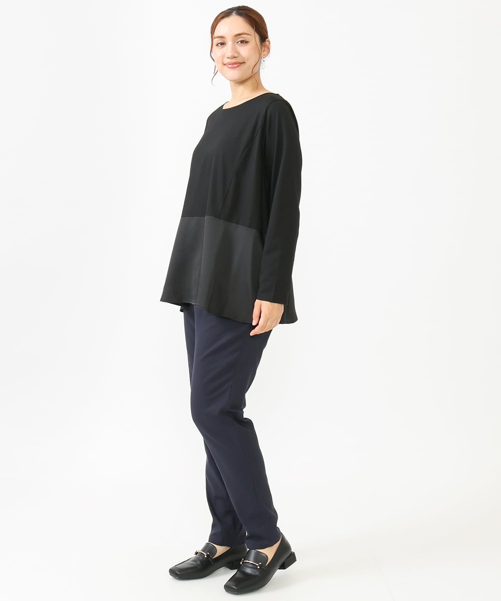 OLKLV11079 eur3(エウルキューブ) 【大きいサイズ】ペプラムトップス ブラック(94)