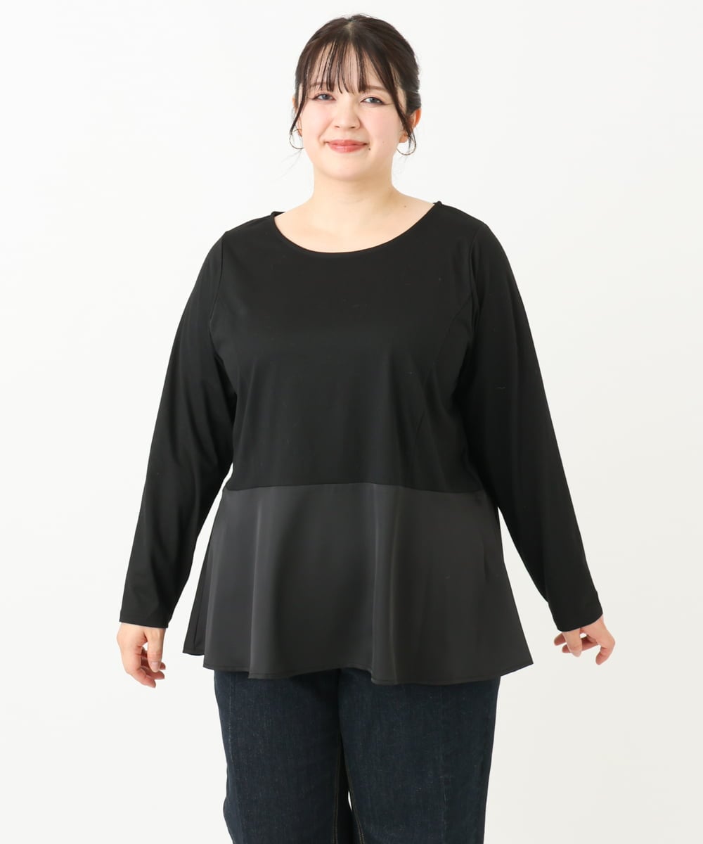 OLKLV11079 eur3(エウルキューブ) 【大きいサイズ】ペプラムトップス ブラック(94)