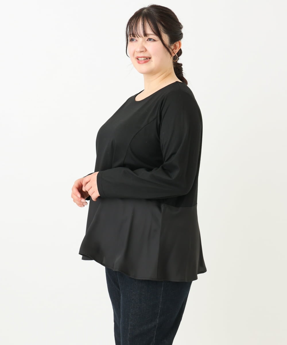 OLKLV11079 eur3(エウルキューブ) 【大きいサイズ】ペプラムトップス ブラック(94)