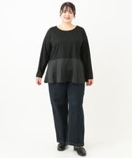 OLKLV11079 eur3(エウルキューブ) 【大きいサイズ】ペプラムトップス ブラック(94)