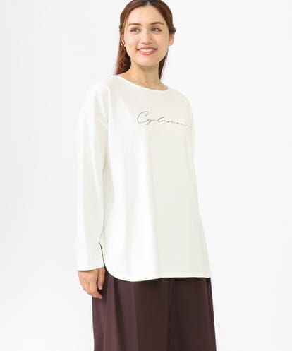 OLKLV17059 eur3 【大きいサイズ】ドロップショルダーコットン長袖Tシャツ