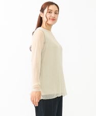 OLKLV19044 eur3(エウルキューブ) 【大きいサイズ】シアーラメカットソー アイボリー(80)