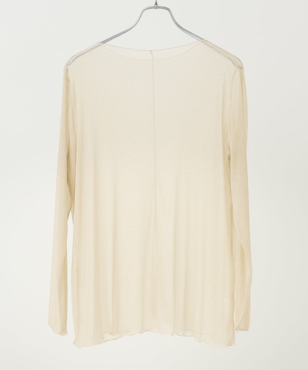 OLKLV19044 eur3(エウルキューブ) 【大きいサイズ】シアーラメカットソー アイボリー(80)
