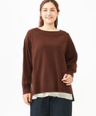 OLKLV19044 eur3(エウルキューブ) 【大きいサイズ】シアーラメカットソー アイボリー(80)