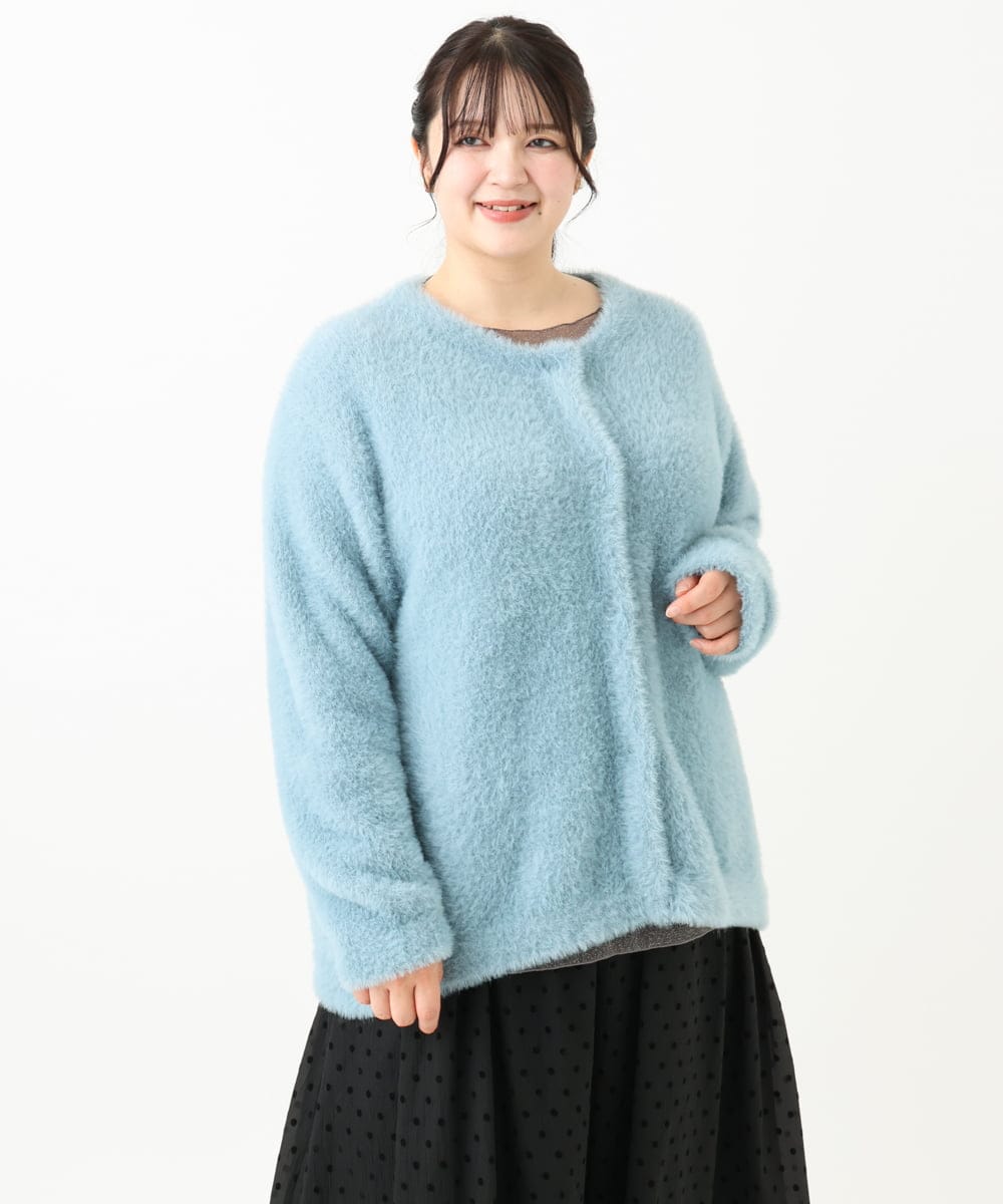 OLKLV19044 eur3(エウルキューブ) 【大きいサイズ】シアーラメカットソー ダークグレー(93)