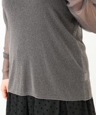 OLKLV19044 eur3(エウルキューブ) 【大きいサイズ】シアーラメカットソー ダークグレー(93)