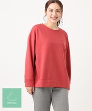 OLKLV20079 eur3(エウルキューブ) 【大きいサイズ】ミニ裏毛ドロップショルダートップス レッド(05)