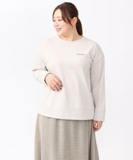 OLKLV20079 eur3(エウルキューブ) 【大きいサイズ】ミニ裏毛ドロップショルダートップス グレージュ(89)