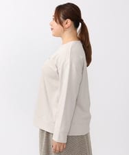 OLKLV20079 eur3(エウルキューブ) 【大きいサイズ】ミニ裏毛ドロップショルダートップス グレージュ(89)