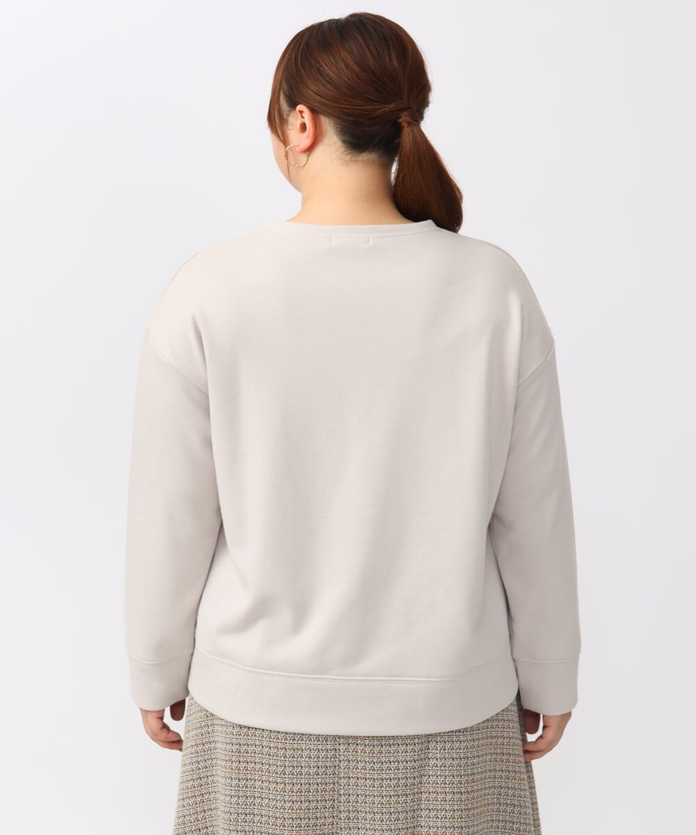 OLKLV20079 eur3(エウルキューブ) 【大きいサイズ】ミニ裏毛ドロップショルダートップス グレージュ(89)