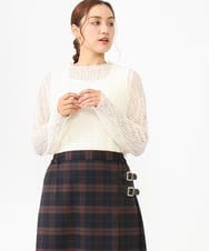 OLKLV21049 eur3(エウルキューブ) 【大きいサイズ】ストレッチレーストップス アイボリー(80)