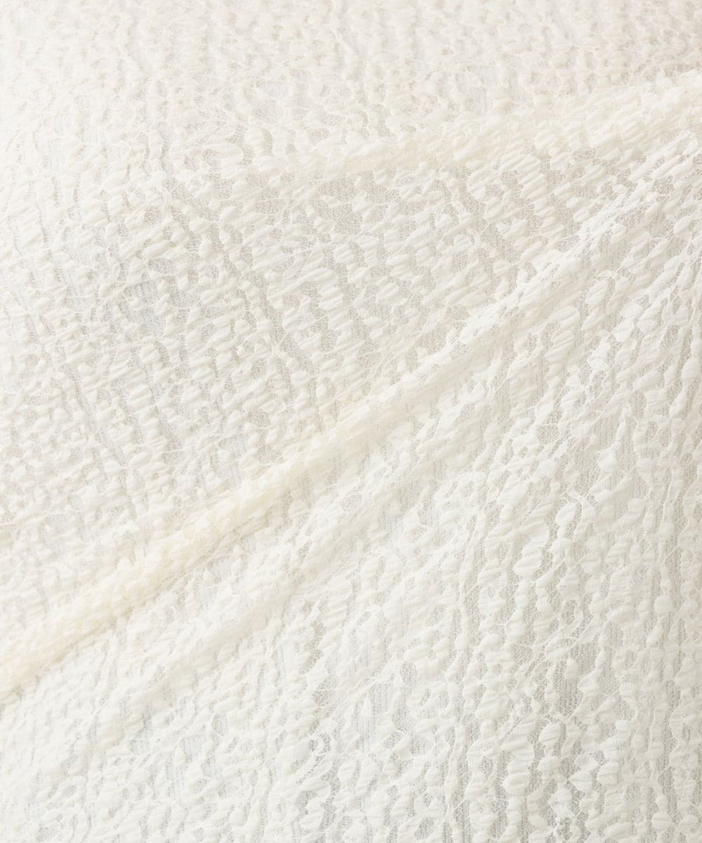 OLKLV21049 eur3(エウルキューブ) 【大きいサイズ】ストレッチレーストップス アイボリー(80)