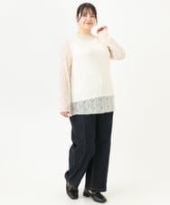 OLKLV21049 eur3(エウルキューブ) 【大きいサイズ】ストレッチレーストップス アイボリー(80)