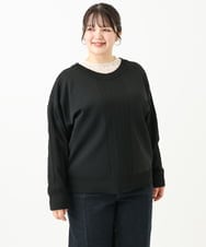 OLKLV21049 eur3(エウルキューブ) 【大きいサイズ】ストレッチレーストップス アイボリー(80)