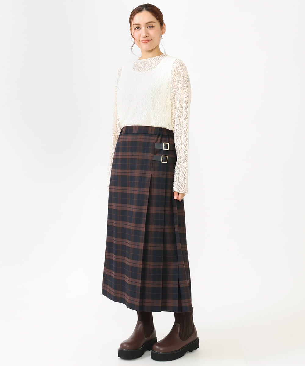 OLKLV21049 eur3(エウルキューブ) 【大きいサイズ】ストレッチレーストップス アイボリー(80)