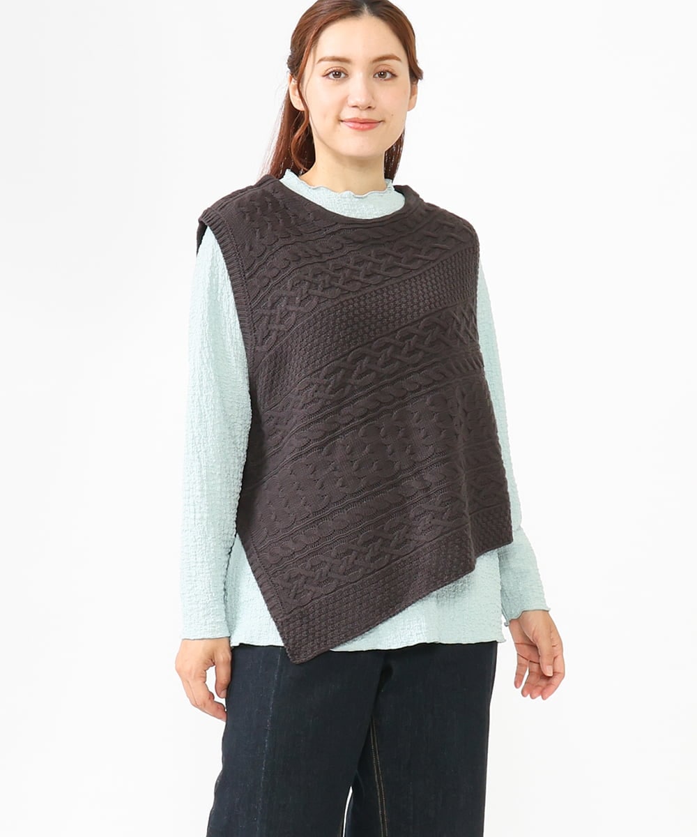 OLKLV24059 eur3(エウルキューブ) 【大きいサイズ】ぽこぽこカットソー ライトブルー(50)