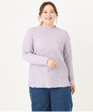 OLKLV24059 eur3(エウルキューブ) 【大きいサイズ】ぽこぽこカットソー ラベンダー(60)