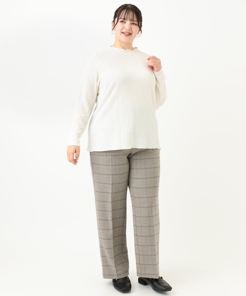 OLKLV24059 eur3(エウルキューブ) 【大きいサイズ】ぽこぽこカットソー アイボリー(80)