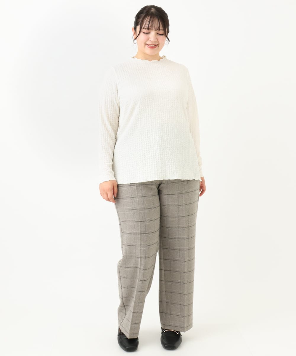 OLKLV24059 eur3(エウルキューブ) 【大きいサイズ】ぽこぽこカットソー アイボリー(80)
