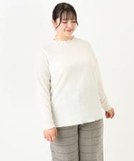 OLKLV24059 eur3(エウルキューブ) 【大きいサイズ】ぽこぽこカットソー アイボリー(80)