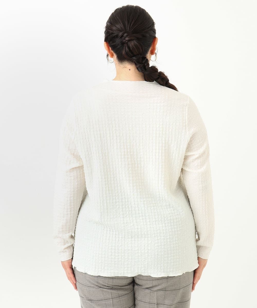 OLKLV24059 eur3(エウルキューブ) 【大きいサイズ】ぽこぽこカットソー アイボリー(80)