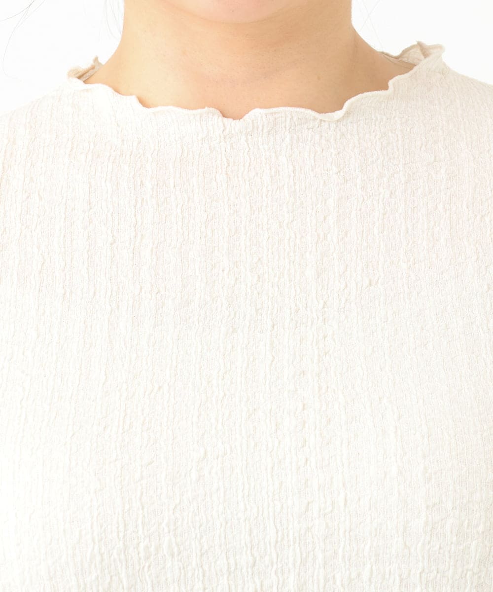 OLKLV24059 eur3(エウルキューブ) 【大きいサイズ】ぽこぽこカットソー アイボリー(80)