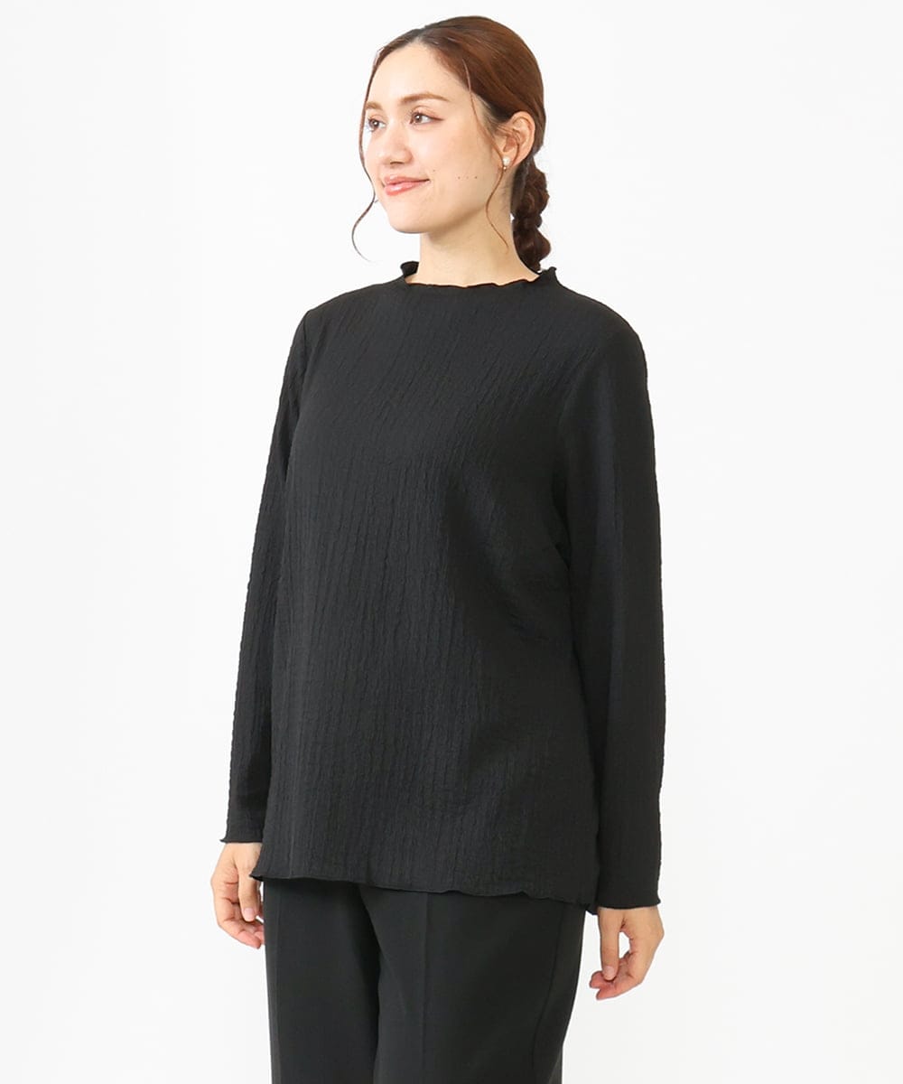 OLKLV24059 eur3(エウルキューブ) 【大きいサイズ】ぽこぽこカットソー ブラック(94)