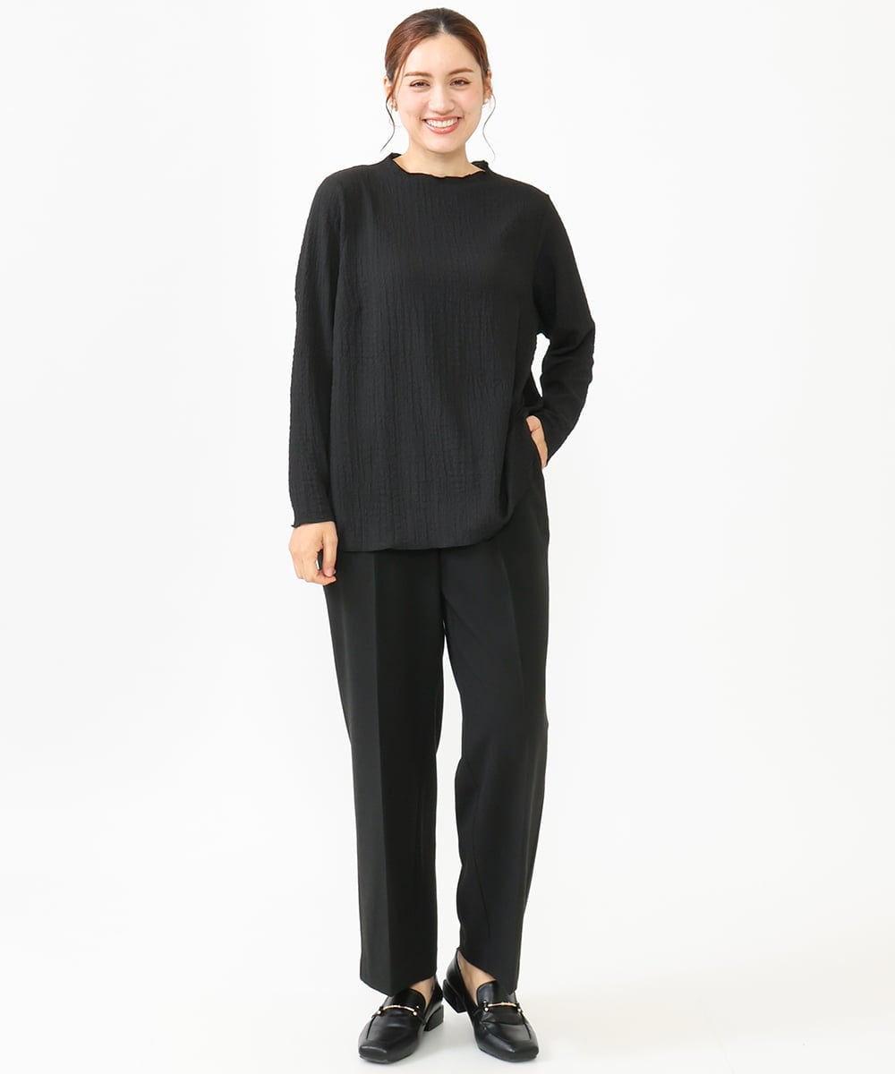 OLKLV24059 eur3(エウルキューブ) 【大きいサイズ】ぽこぽこカットソー ブラック(94)