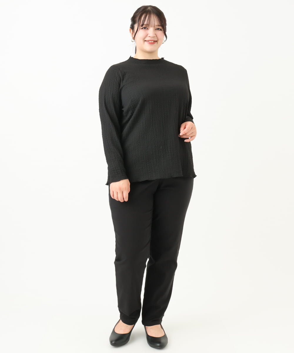 OLKLV24059 eur3(エウルキューブ) 【大きいサイズ】ぽこぽこカットソー ブラック(94)