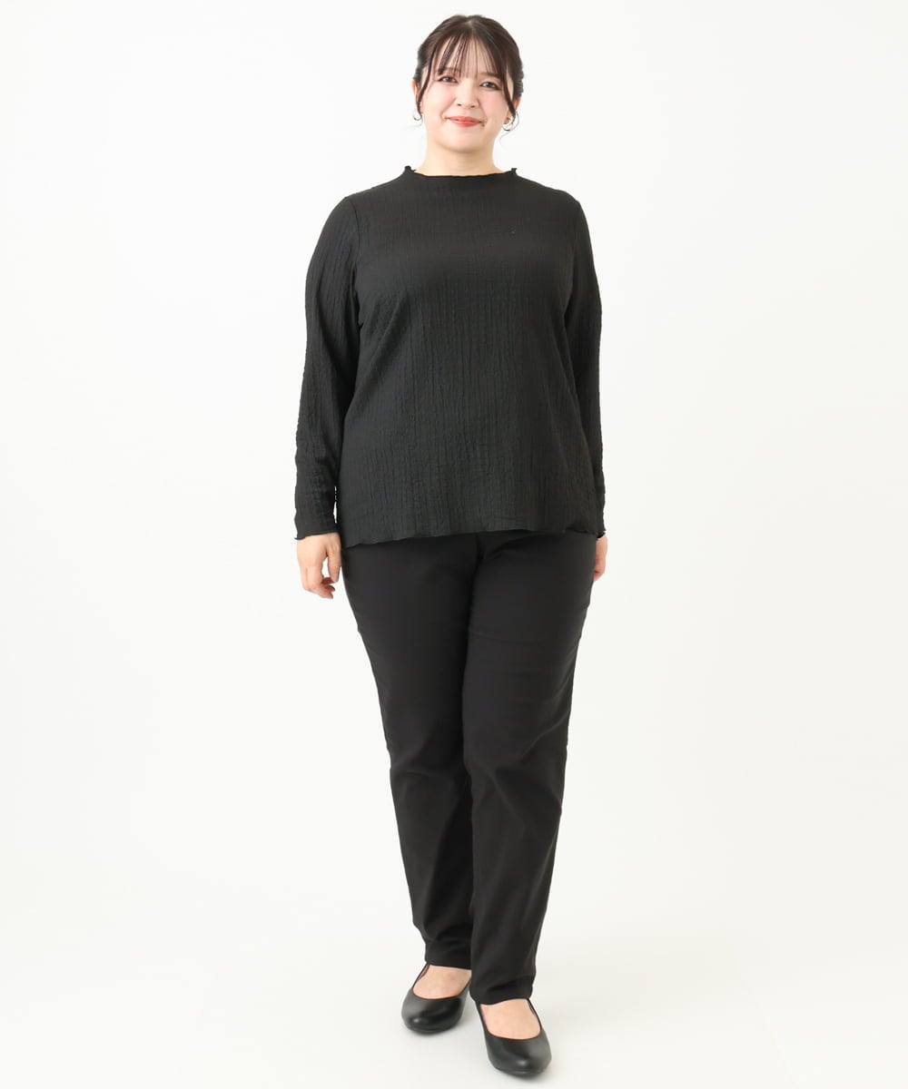 OLKLV24059 eur3(エウルキューブ) 【大きいサイズ】ぽこぽこカットソー ブラック(94)