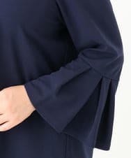 OLKLV32099 eur3(エウルキューブ) 【大きいサイズ/11号サイズあり/セットアップ対応】カットジョーゼットバックレースアップカットソー ネイビー(57)