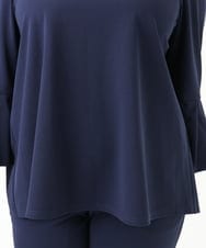 OLKLV32099 eur3(エウルキューブ) 【大きいサイズ/11号サイズあり/セットアップ対応】カットジョーゼットバックレースアップカットソー ネイビー(57)