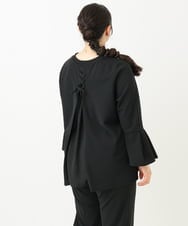 OLKLV32099 eur3(エウルキューブ) 【大きいサイズ/11号サイズあり/セットアップ対応】カットジョーゼットバックレースアップカットソー ブラック(94)