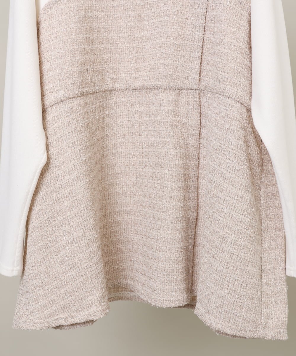 OLKLV37089 eur3(エウルキューブ) 【大きいサイズ】ビスチェドッキングカットソー ベージュ(82)