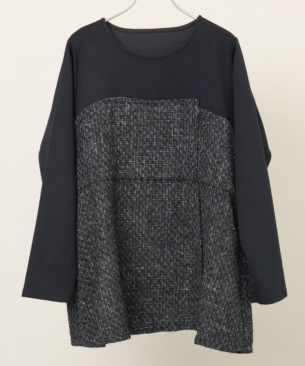 OLKLV37089 eur3(エウルキューブ) 【大きいサイズ】ビスチェドッキングカットソー ブラック(94)