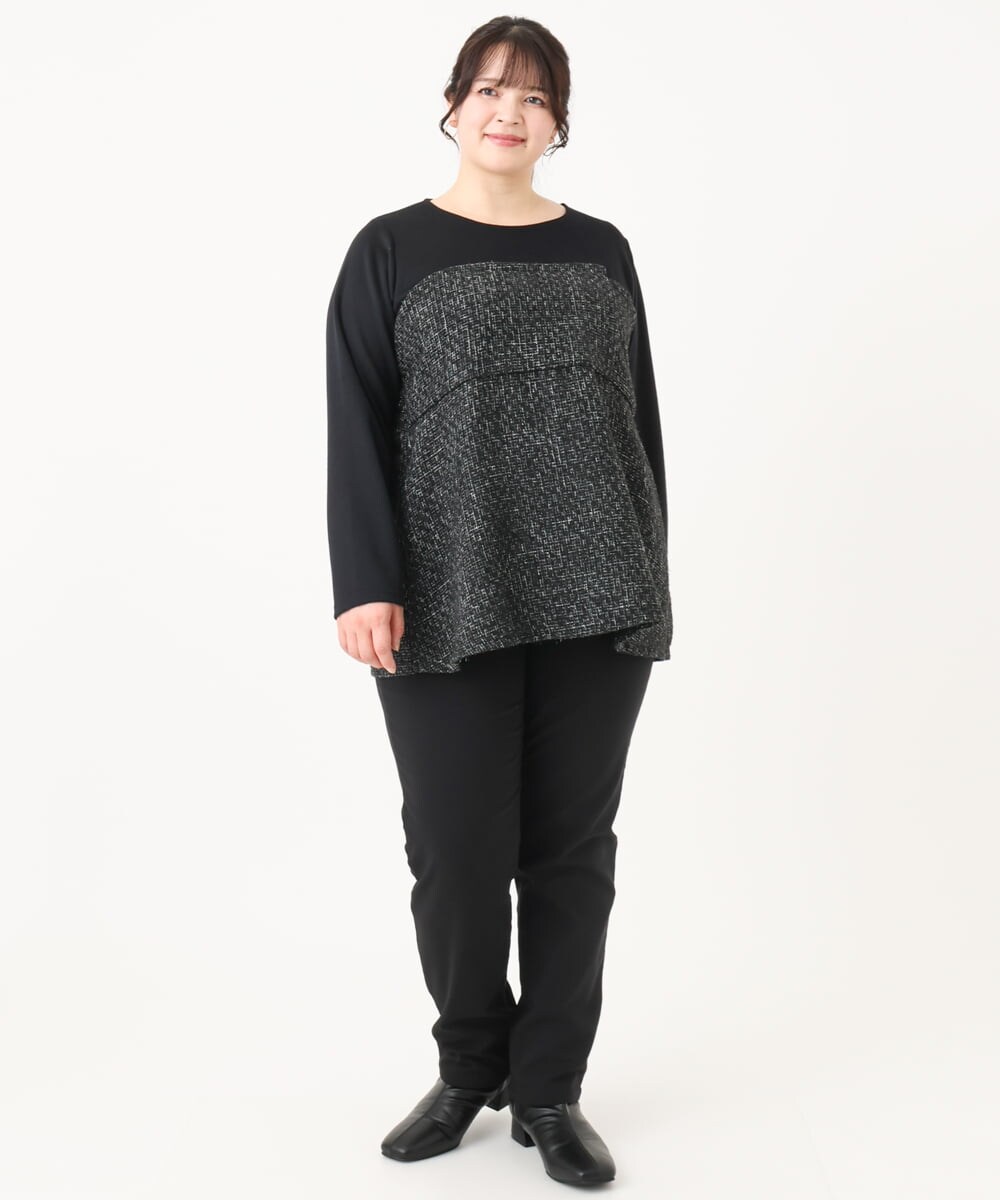 OLKLV37089 eur3(エウルキューブ) 【大きいサイズ】ビスチェドッキングカットソー ブラック(94)